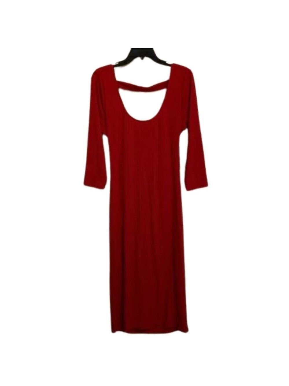 NWT‎ Women’s Shoe Dazzle Ribbed Red Long Sleeve Dress. Size XL.